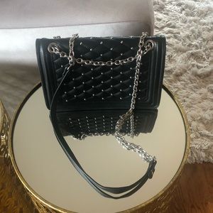 Zara studded black handbag